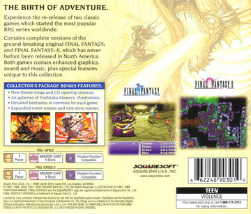 
Final Fantasy Origins | PlayStation | back cover | Data by MobyGames.com