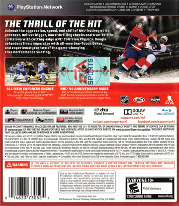 
NHL 14 | PlayStation 3 | back cover | Data by MobyGames.com