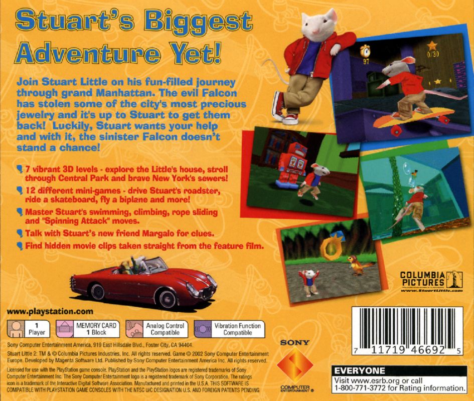 
Stuart Little 2 | PlayStation | back cover | Data by MobyGames.com