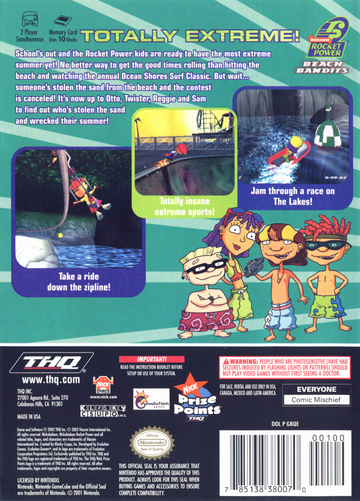 
Rocket Power: Beach Bandits | GameCube | back cover | Data by MobyGames.com