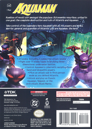 Aquaman: Battle for Atlantis | GameCube | back cover | region=North America | source-country=United States | zypher-v2 | moby-ce669b98d791 | Data by MobyGames.com