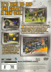 
Ratchet & Clank | PlayStation 2 | back cover | Region: North America | source-country=Canada,United States | Data by MobyGames.com