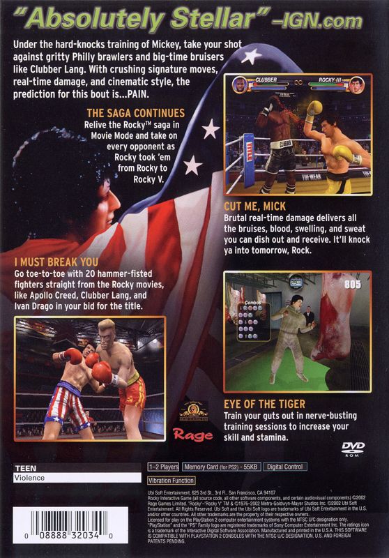 Rocky | PlayStation 2 | back cover | Data by MobyGames.com