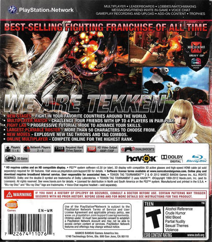 
Tekken Tag Tournament 2 | PlayStation 3 | back cover | Data by MobyGames.com