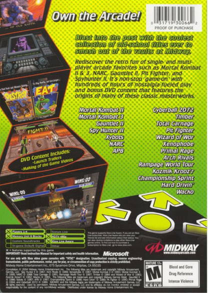 Midway Arcade Treasures 2 | Xbox | back cover | region=North America | source-country=United States | zypher-v2 | moby-8b7884b13ef9 | Data by MobyGames.com