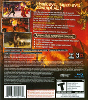 Overlord: Raising Hell | PlayStation 3 | back cover | region=North America | source-country=Canada,United States | zypher-v2 | moby-495ee7589866 | Data by MobyGames.com