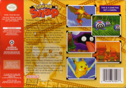 
Pokémon Snap | Nintendo 64 | back cover | Data by MobyGames.com