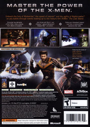 X-Men: The Official Game | Xbox 360 | back cover | region=North America | source-country=United States | zypher-v2 | moby-96f0da098c5f | Data by MobyGames.com