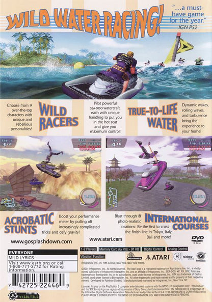 Splashdown | PlayStation 2 | back cover | region=North America | source-country=Canada,United States | zypher-v2 | moby-094a34c5de31 | Data by MobyGames.com