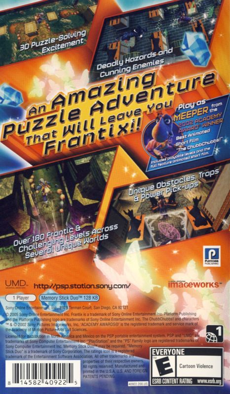 
Frantix | PSP | back cover | Data by MobyGames.com