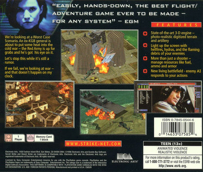 
Soviet Strike | PlayStation | back cover | Region: North America | source-country=United States | Data by MobyGames.com
