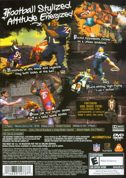 NFL Street | PlayStation 2 | back cover | region=North America | source-country=Canada,United States | zypher-v2 | moby-ea940951fda2 | Data by MobyGames.com
