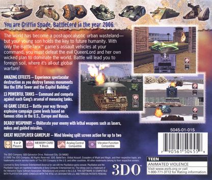
BattleTanx: Global Assault | PlayStation | back cover | Data by MobyGames.com