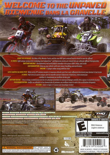 
MX vs. ATV: Untamed | Xbox 360 | back cover | Data by MobyGames.com