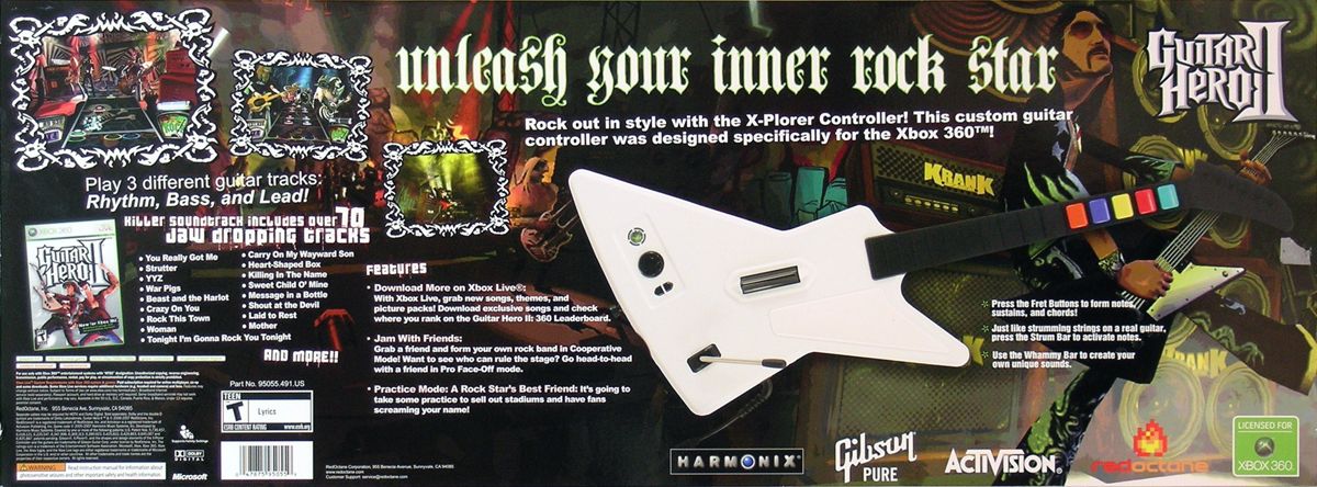 Guitar Hero II | Xbox 360 | back cover | Region: North America | source-country=United States | Data by MobyGames.com