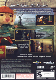 
The Tale of Despereaux | PlayStation 2 | back cover | Region: North America | source-country=United States | Data by MobyGames.com