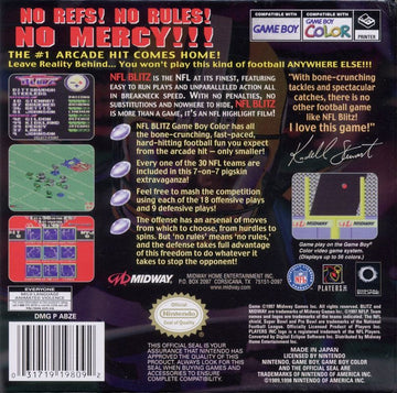 NFL Blitz | Game Boy Color | back cover | region=North America | source-country=United States | zypher-v2 | moby-ac523b510f5c | Data by MobyGames.com