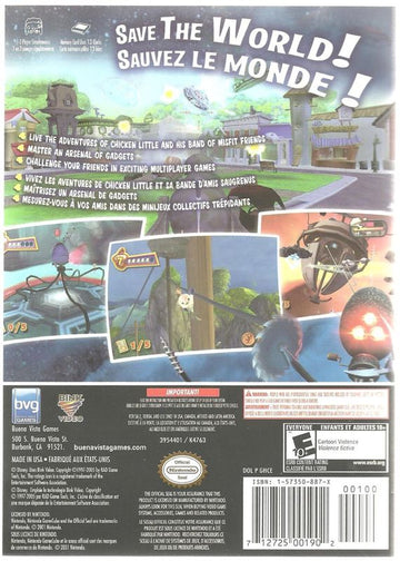 
Disney's Chicken Little | GameCube | back cover | Data by MobyGames.com