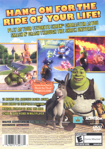Shrek Smash N' Crash Racing | PlayStation 2 | back cover | region=North America | source-country=United States | zypher-v2 | moby-c1fbd6c632a6 | Data by MobyGames.com