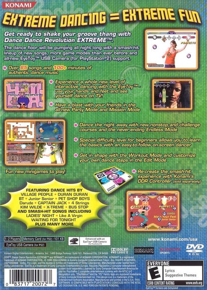 Dance Dance Revolution: Extreme | PlayStation 2 | back cover | region=North America | source-country=United States | zypher-v2 | moby-422f4c008591 | Data by MobyGames.com