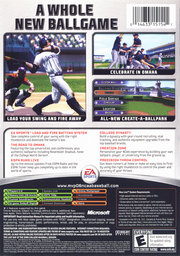 
MVP 06: NCAA Baseball | Xbox | back cover | Data by MobyGames.com