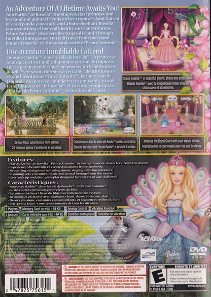 
Barbie as the Island Princess | PlayStation 2 | back cover | Region: North America | source-country=Canada | Data by MobyGames.com