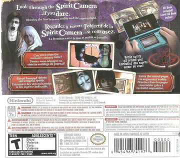
Spirit Camera: The Cursed Memoir | Nintendo 3DS | back cover | Data by MobyGames.com