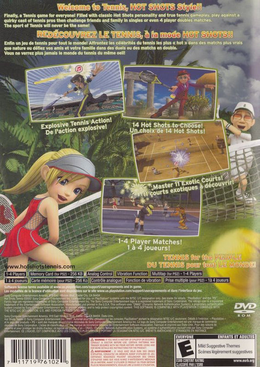 
Hot Shots Tennis | PlayStation 2 | back cover | Region: North America | source-country=Canada | Data by MobyGames.com