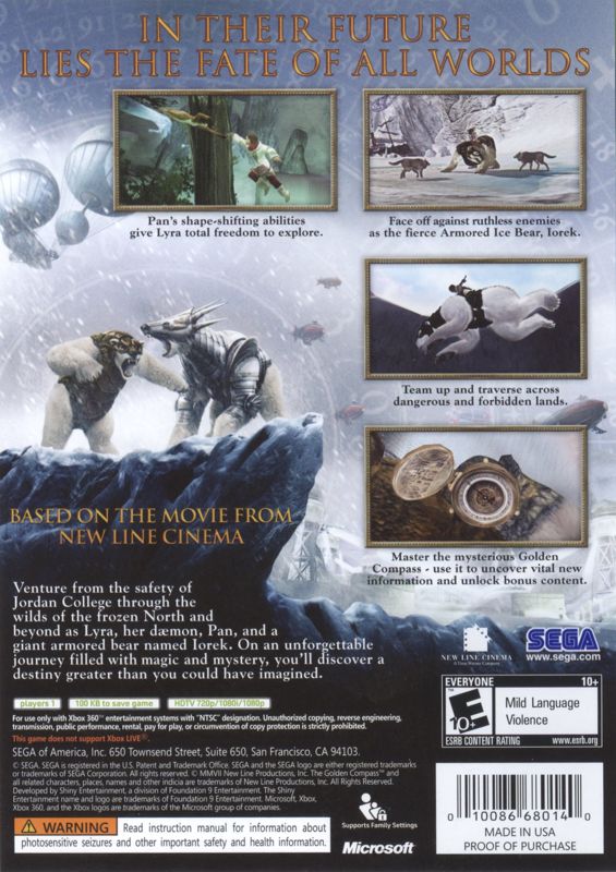 
The Golden Compass | Xbox 360 | back cover | Data by MobyGames.com
