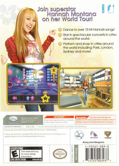 
Hannah Montana: Spotlight World Tour | Wii | back cover | Data by MobyGames.com