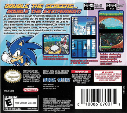 
Sonic Rush | Nintendo DS | back cover | Data by MobyGames.com