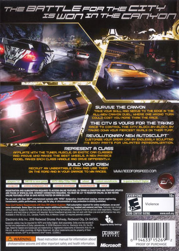 
Need for Speed: Carbon | Xbox 360 | back cover | Data by MobyGames.com