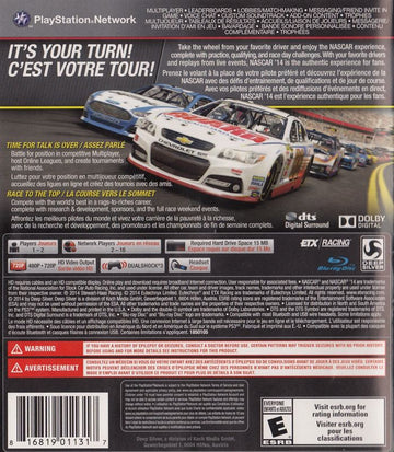 
NASCAR '14 | PlayStation 3 | back cover | Region: North America | source-country=Canada | Data by MobyGames.com