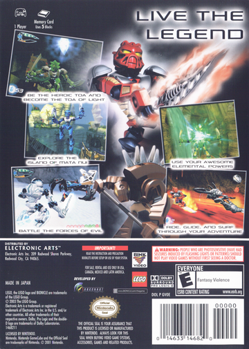 
Bionicle | GameCube | back cover | Data by MobyGames.com