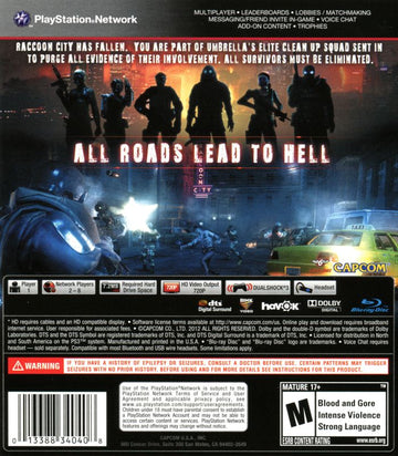 
Resident Evil: Operation Raccoon City | PlayStation 3 | back cover | Data by MobyGames.com