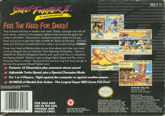 
Street Fighter II Turbo | SNES | back cover | Data by MobyGames.com
