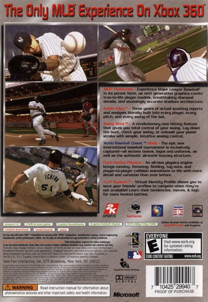 Major League Baseball 2K6 | Xbox 360 | back cover | region=North America | source-country=United States | zypher-v2 | moby-fba795aef56c | Data by MobyGames.com