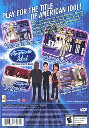 
American Idol | PlayStation 2 | back cover | Region: North America | source-country=United States | Data by MobyGames.com