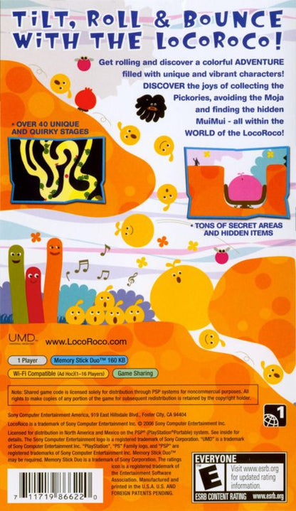 
LocoRoco | PSP | back cover | Data by MobyGames.com