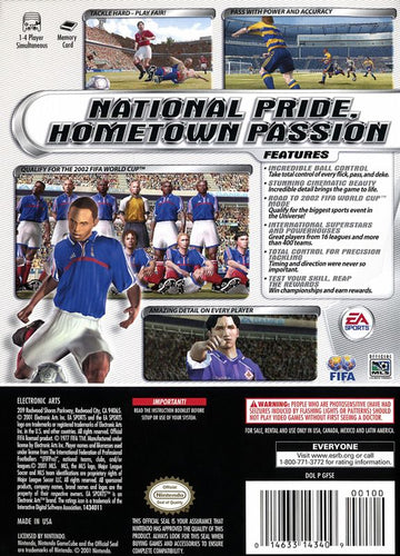 
FIFA Soccer 2002: Major League Soccer | GameCube | back cover | Data by MobyGames.com