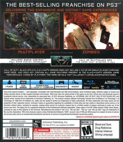 Call of Duty: Black Ops III | PlayStation 3 | back cover | region=North America | source-country=United States | zypher-v2 | moby-aae0bc9b8292 | Data by MobyGames.com