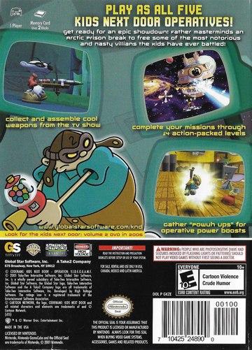 
Codename: Kids Next Door - Operation: V.I.D.E.O.G.A.M.E. | GameCube | back cover | Data by MobyGames.com