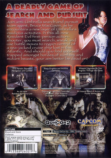 
Resident Evil: Dead Aim | PlayStation 2 | back cover | Data by MobyGames.com