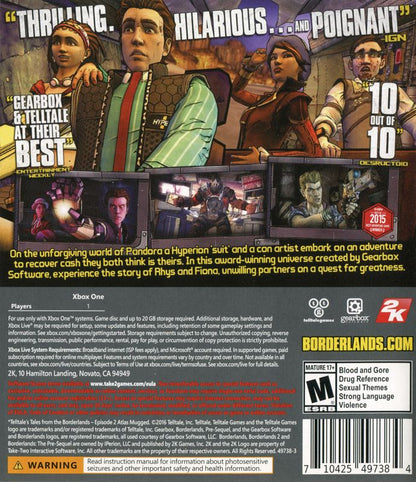 
Tales from the Borderlands | Xbox One | back cover | Data by MobyGames.com