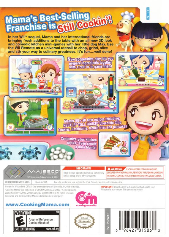 
Cooking Mama: World Kitchen | Wii | back cover | Data by MobyGames.com