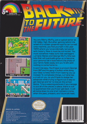 
Back to the Future | NES | back cover | Data by MobyGames.com