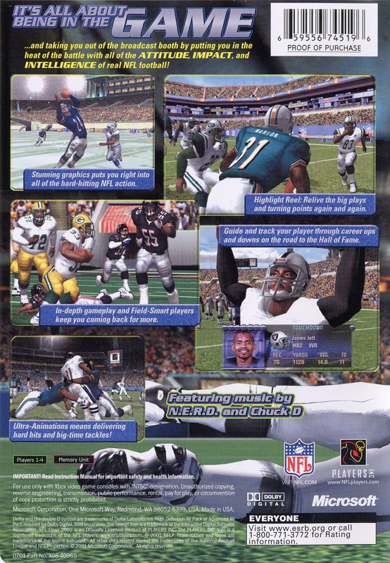 NFL Fever 2002 | Xbox | back cover | region=North America | source-country=Canada,United States | zypher-v2 | moby-7f23f9098721 | Data by MobyGames.com