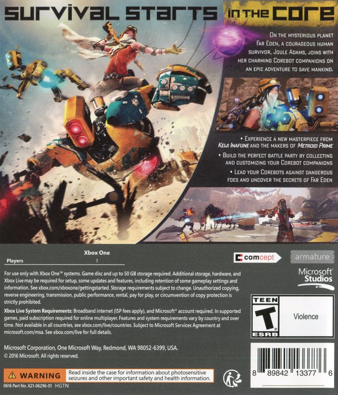 
ReCore | Xbox One | back cover | Data by MobyGames.com