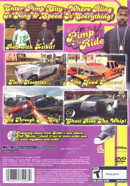MTV Pimp My Ride | PlayStation 2 | back cover | region=North America | source-country=United States | zypher-v2 | moby-f5fcadb3e86d | Data by MobyGames.com