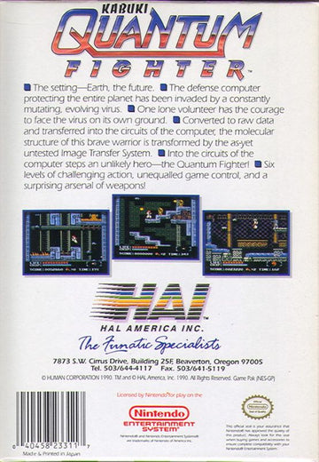 Kabuki: Quantum Fighter | NES | back cover | region=North America | source-country=United States | zypher-v2 | moby-bab1af3352d6 | Data by MobyGames.com